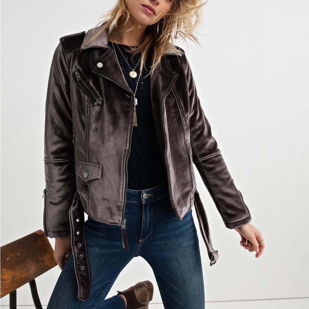 Lucky Brand velvet moto jacket